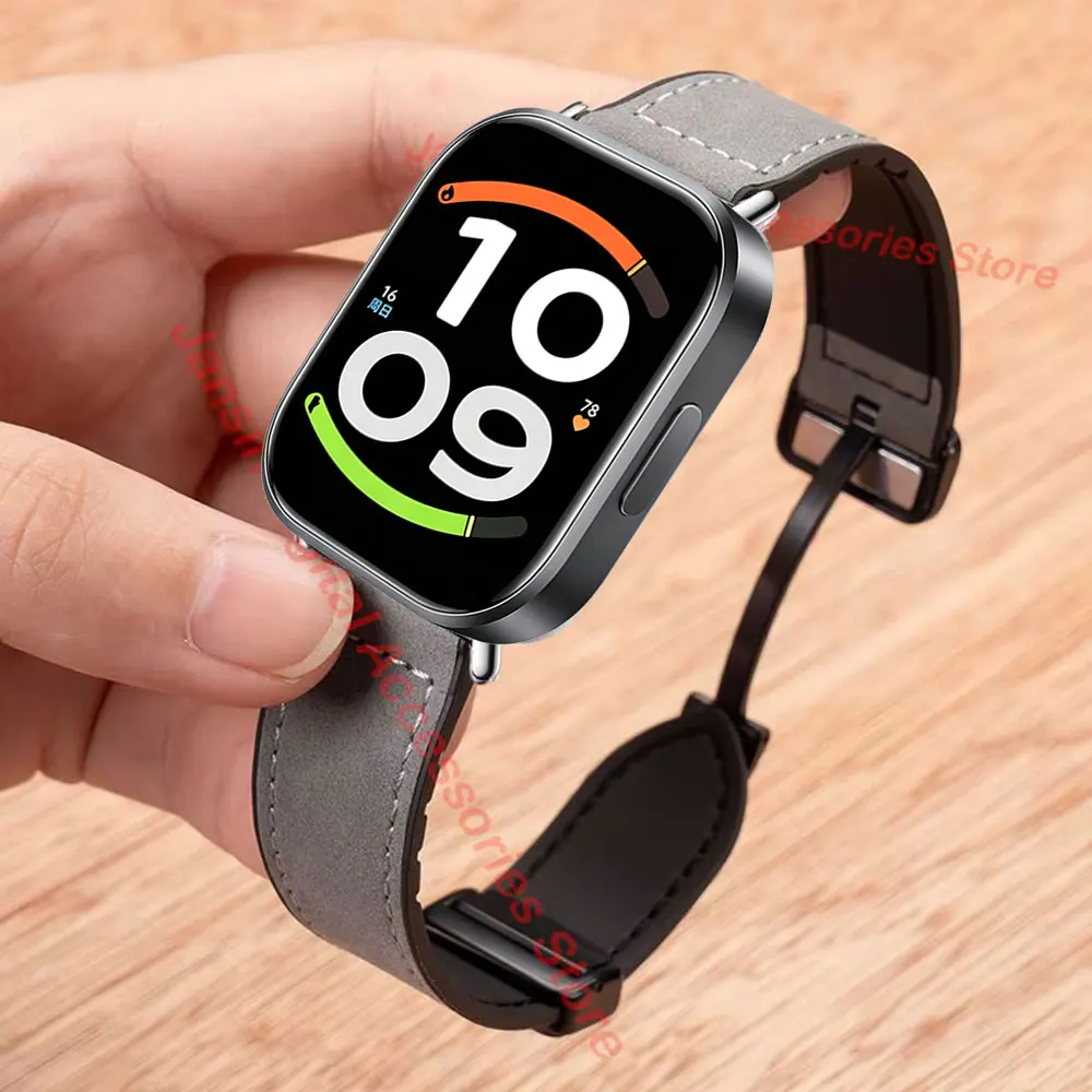 Magnetic Dual-Material Strap: Premium Silicone & Leather Wristband Bracelet