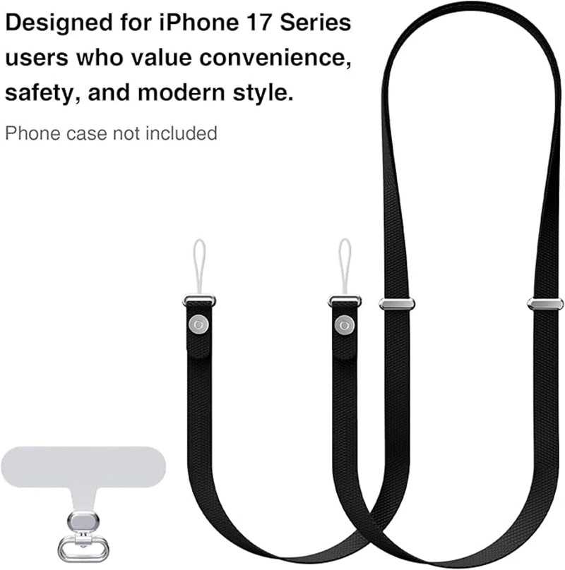 Magnetic Crossbody Phone Lanyard with Universal Clip and Woven Strap