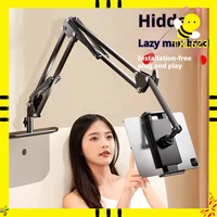 Adjustable Bedside Phone Stand for iPad Tablet - Multifunctional Metal Extendable Lazy Holder for Watching TV in Bed