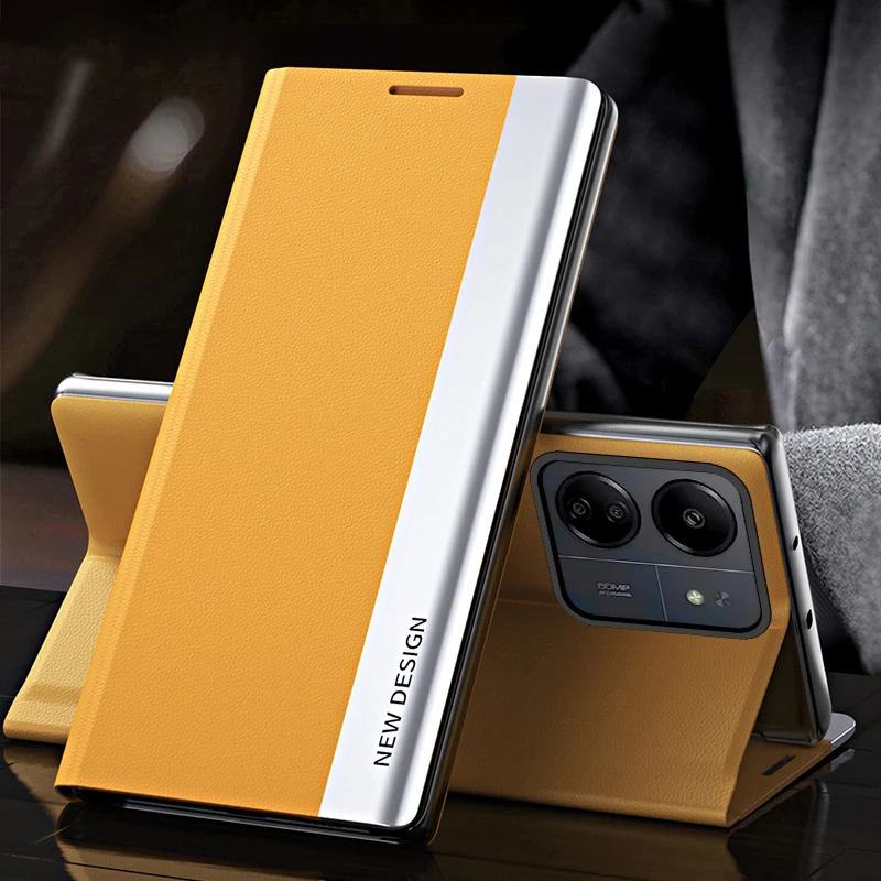 Leather Flip Case with Stand and Enhanced Protection - Elegant Phone Cover