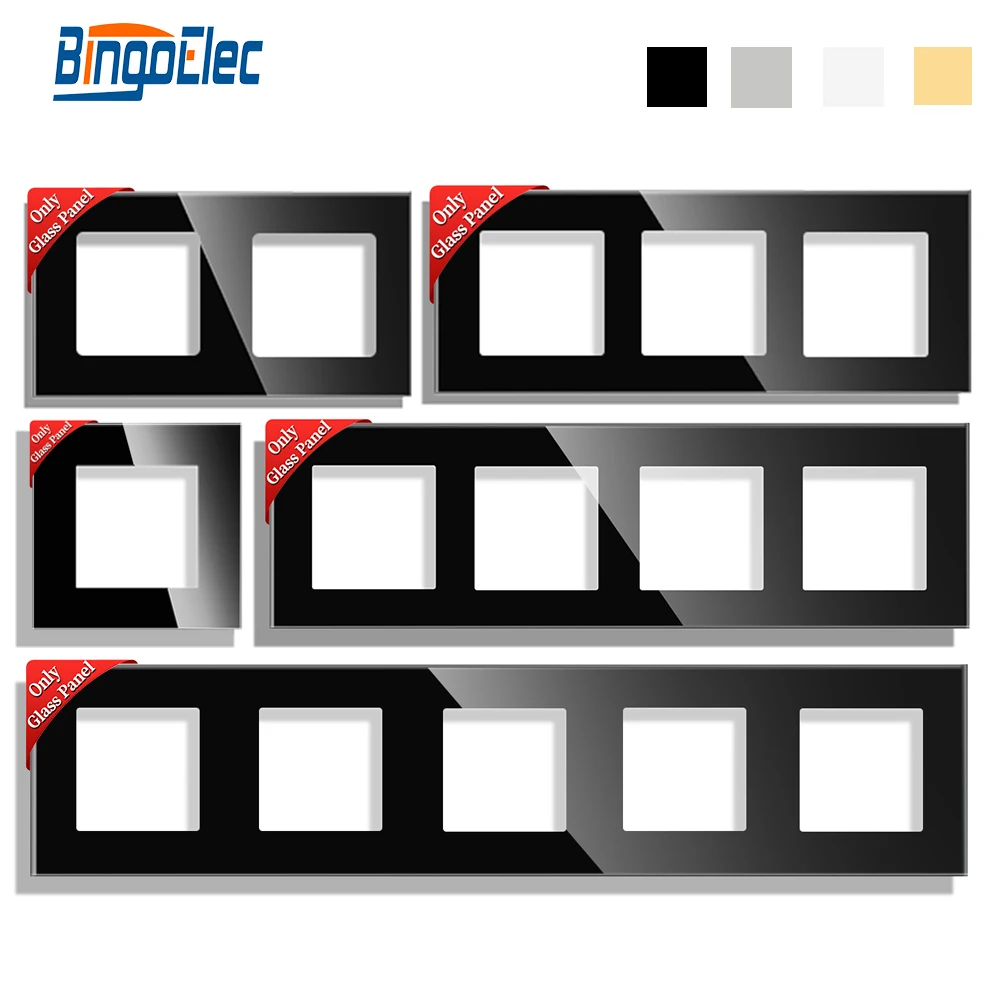 Quadro Único Dois Três Quatro Cinco Cargo 86 157 228 299 mm 86 mm Ouro Cinzento Preto Branco de Vidro Moderado