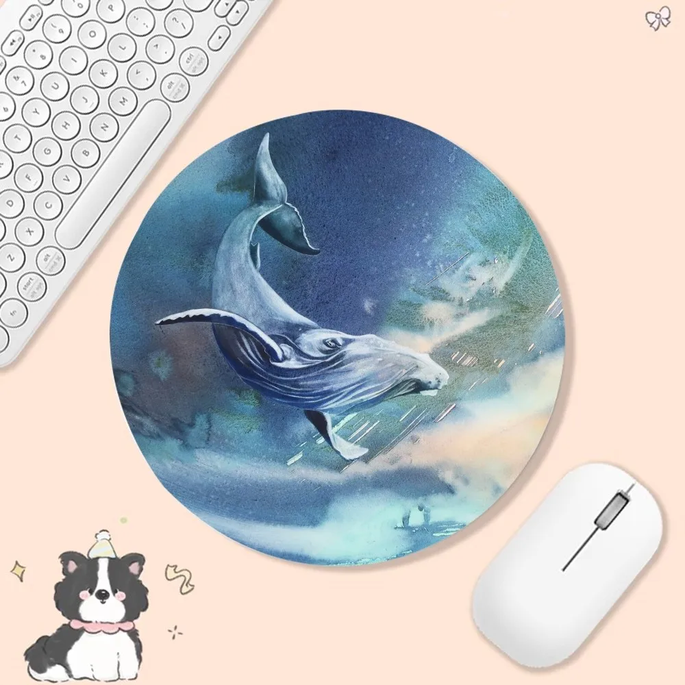 Anime Whale Non-slip Round Big Promotion Table Mat Student Mousepad Computer Keyboard Pad Games Pad for PC Gamer Mousemat 5
