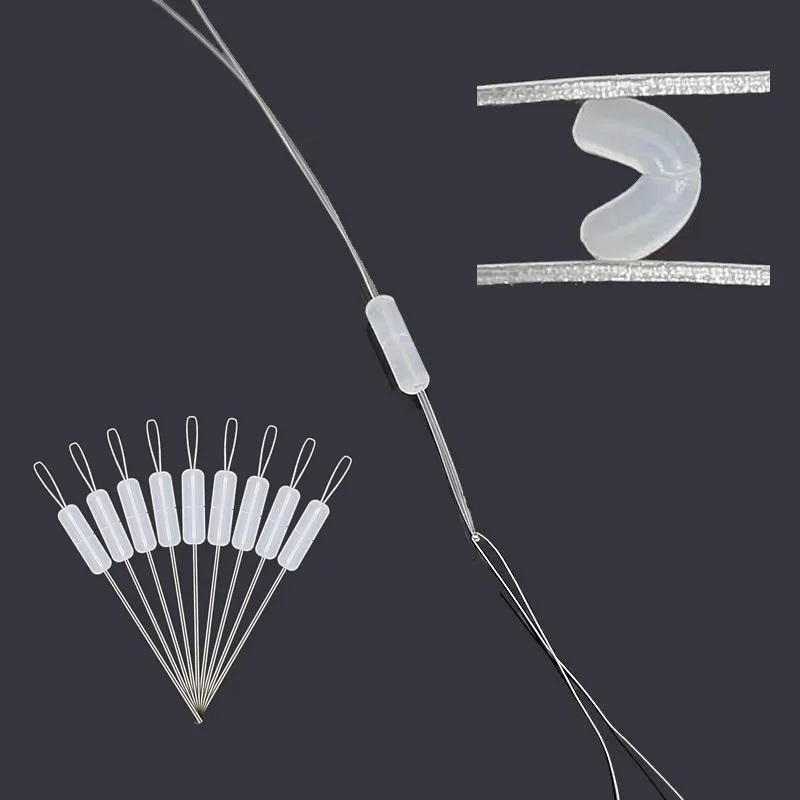 300Pcs Silicone Space Bean Oval Stopper Bobber Fishing Float Resistance Anti-Strand Fish Line Fishing Gear