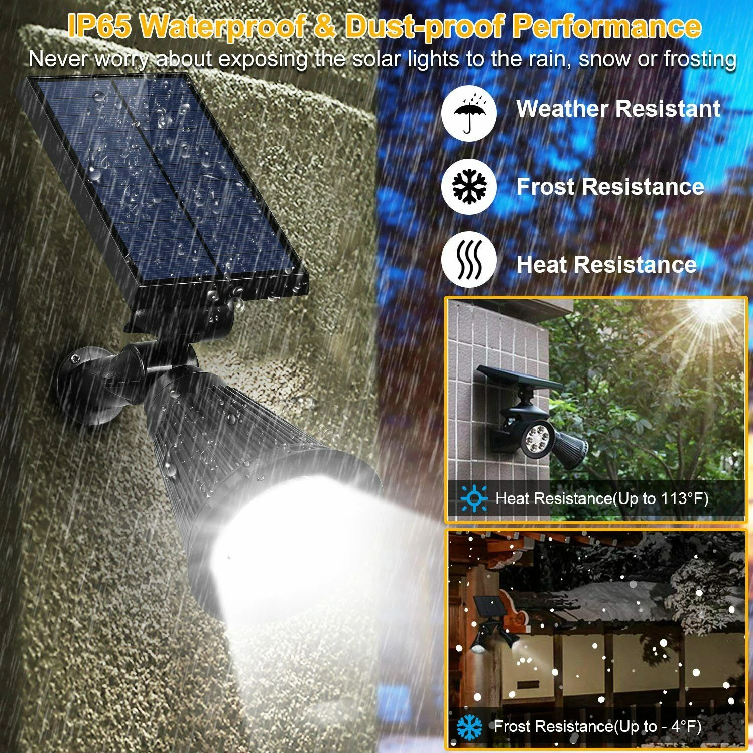 Enhanced Weather-Resistant Design Spotlights for Improved Visibility and Safety-Set of 2 Energy-Efficient Reliable Durable LED