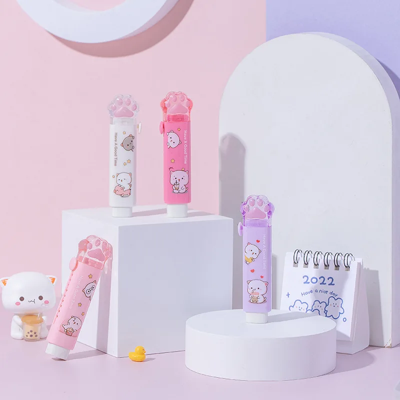 Gomma Kawaii Gomma portatile Pulita senza briciole Gatto Kawaii Cancelleria Materiale scolastico per bambini