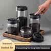Vacuum Sealed Tank Coffee Bean Glass Sealed Jar Household Moisture-proof Air Extraction Airtight Container Coffee Set 4