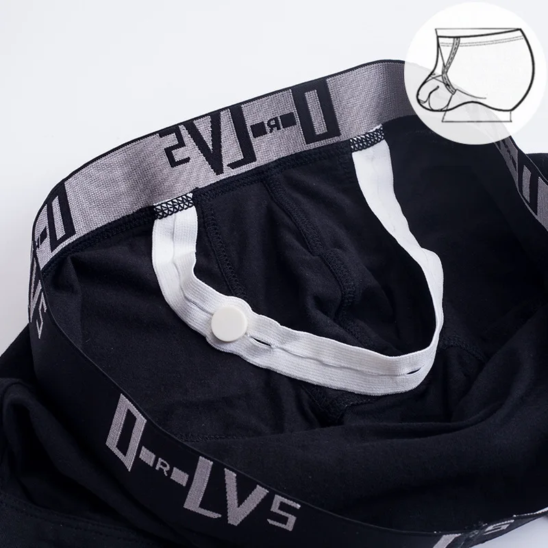 Autumn and Winter Men Briefs Crotch Ring Chastity Simple Youth Lifting Ring Combed Cotton Enhancing Low Waist Boxer Beach Shorts