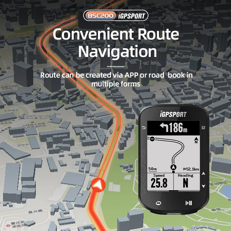 Bike Computer IGPSPORT BSC200 GPS Cycle Wireless Speedometer Bicycle Digital ANT+ Route Navigation Stopwatch Cycling Odometer