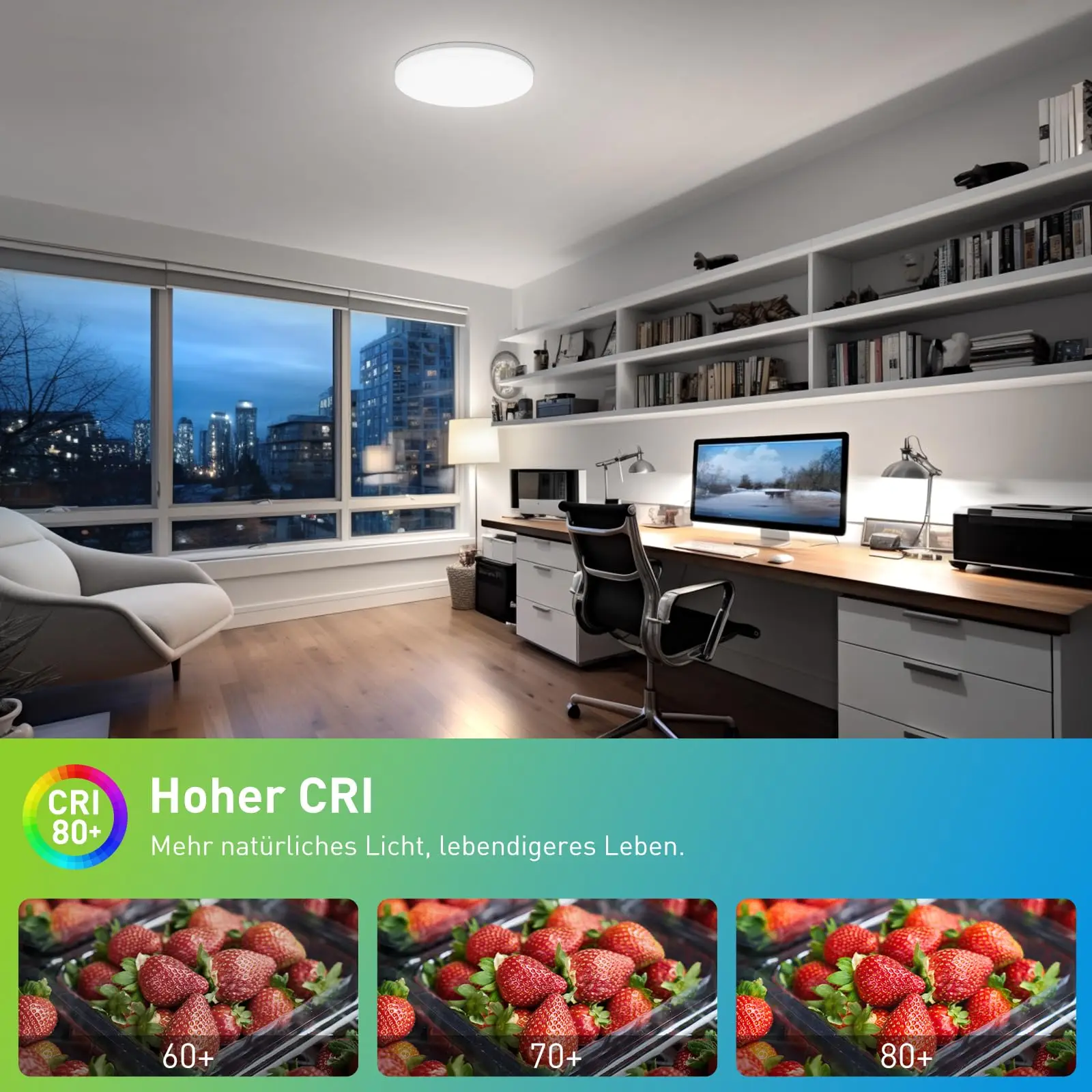 Ultra-Thin LED Ceiling Light with Adjustable Color Temperature