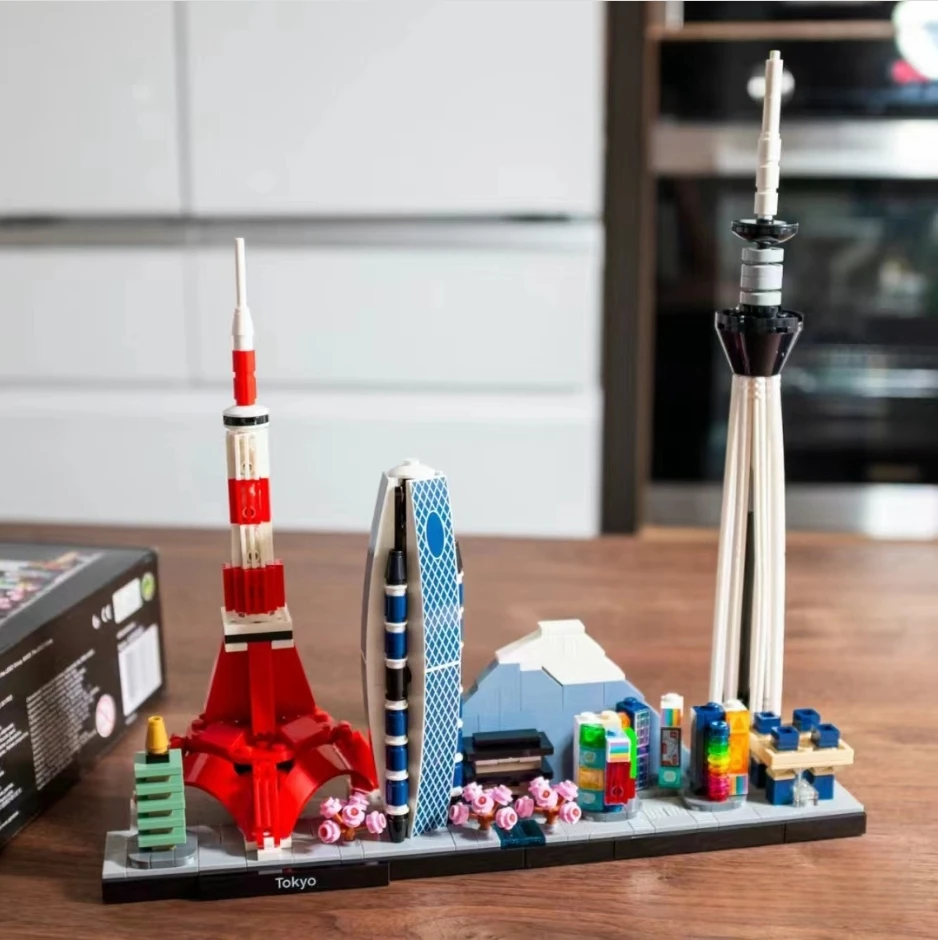 21051 Città Architektur Skyline Block Gebasse Tokyo Skyline Kinder Puzzle Spielzeug Geburtstag Geschenk