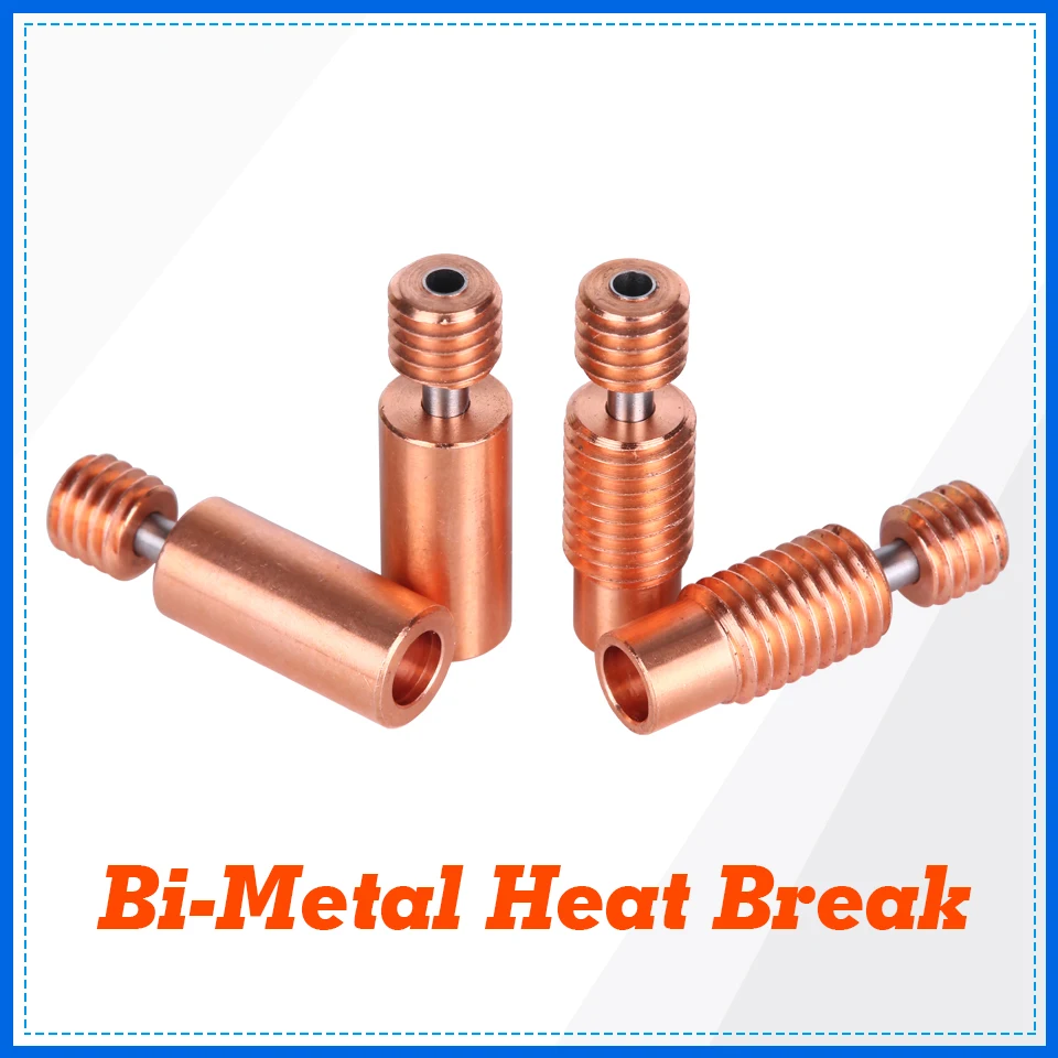 High Quality Bi-Metal Heat Break V6 Throat For E3D V6 Hotend Prusa i3 MK3 Heater Block 1.75mm 3D Printer Parts heatbreak e3d v6 throat heat break bi metal titanium alloy copper throat for 1 75mm prusa i3 hotend heater block 3d printer parts