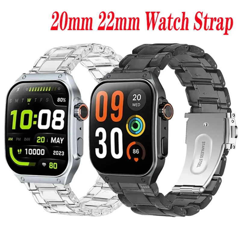 Cinturino Trasparente In Resina Da 20/22Mm Per Orologio Haylou S8 R8 Smart Watch Per Bracciale Haylou Gst Lite /Rt Ls05S /Solar Lite/Plus Rt3 Correa