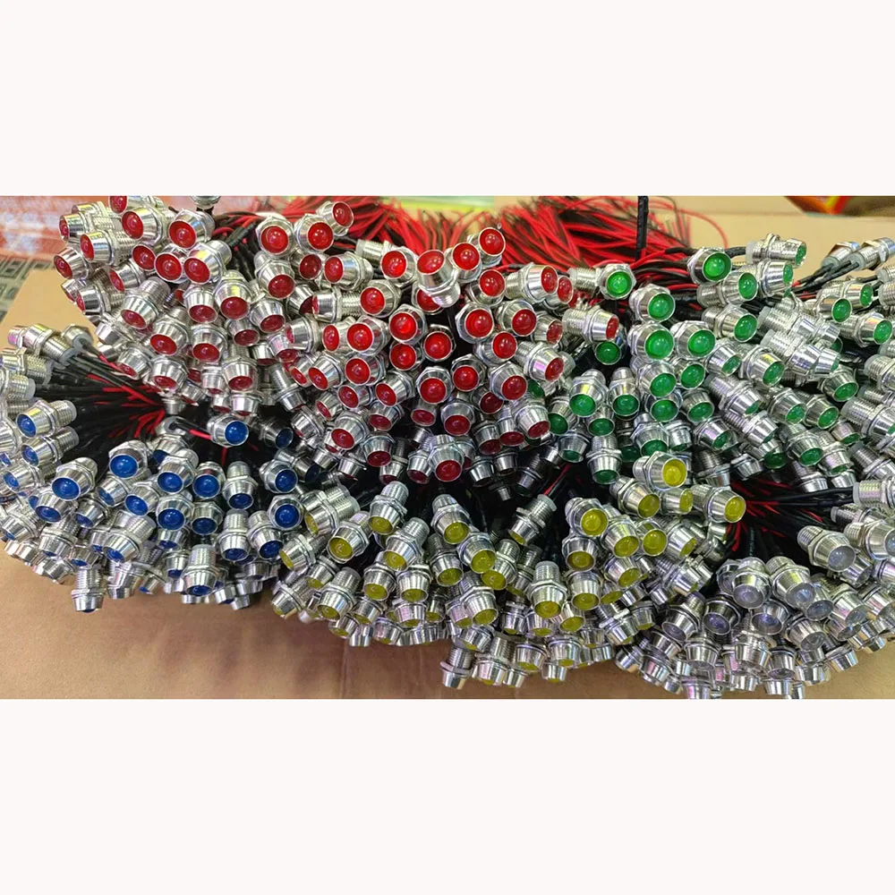 20pcs 12V LED 표시 등 경고등 흰색 따뜻한 흰색 빨간색 녹색 파란색 노란색 자동차 부품 LED 표시 등