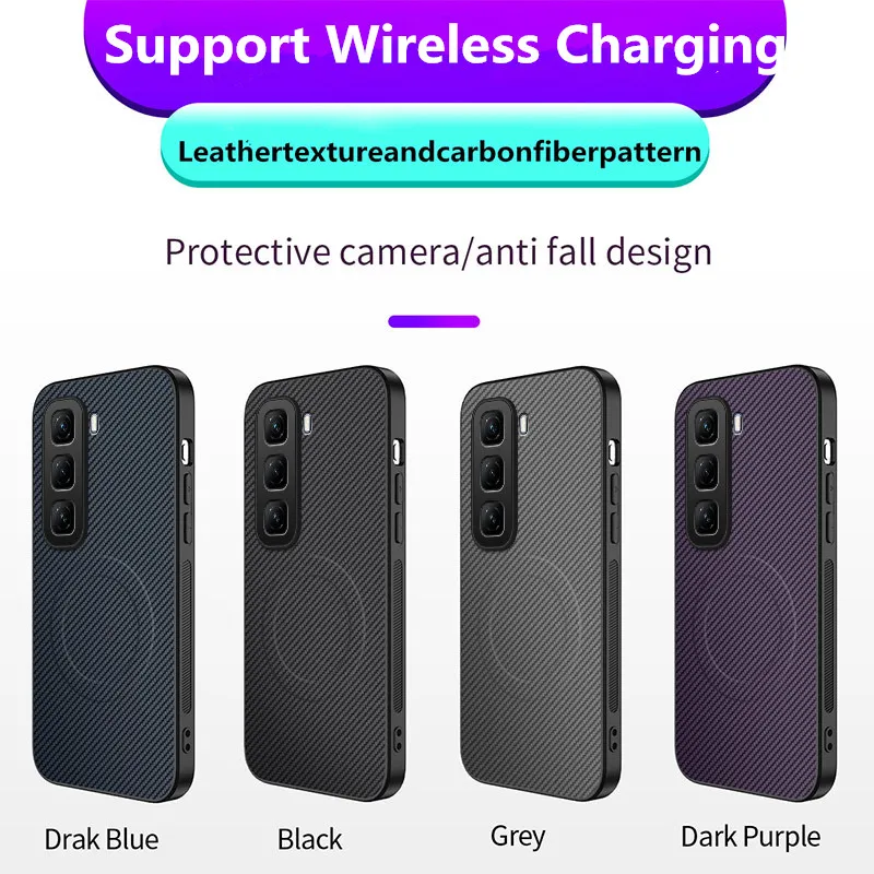 Premium Magnetic Wireless Matte Carbon Fibre Phone Case - Anti-Fall & Durable Hard Cover