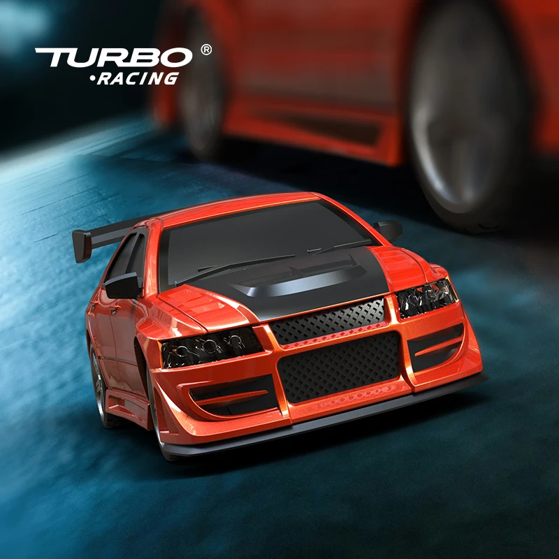Turbo Racing 1:76 Voiture RC Télécommandée 2.4GHz - Mini Voiture de Course en action sur piste de course miniature