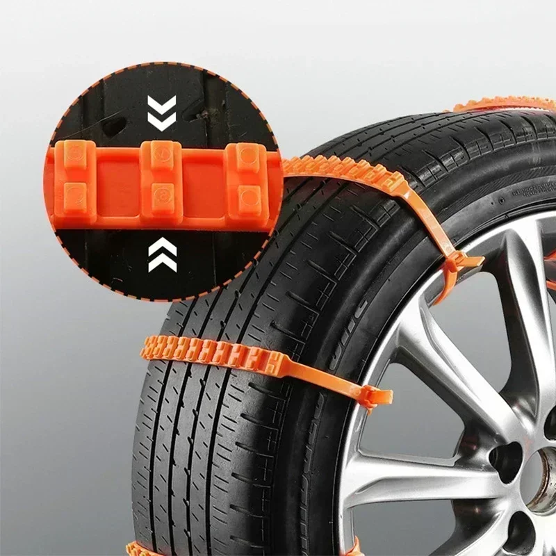 Universal Car Snow Chains Portable Winter Tyres Wheels Snow Chains Non-Slip Cable Tie Reusable Anti-skid Wheel Nylon Tire