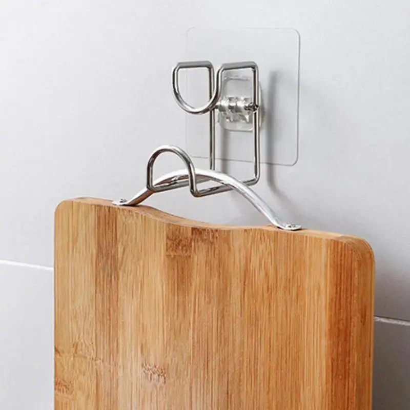 1Pcs Punch-Free Sticky Bathroom Kitchen Traceless Washbasin Save Space Organizer Wall Mount Hook Holder Adhesive Storage Rack
