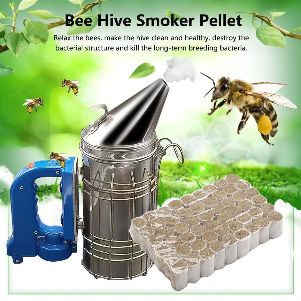 54pcs/bag Bee Hive Smoker Pellet Solid Chinese Medicinal Herb Smoke