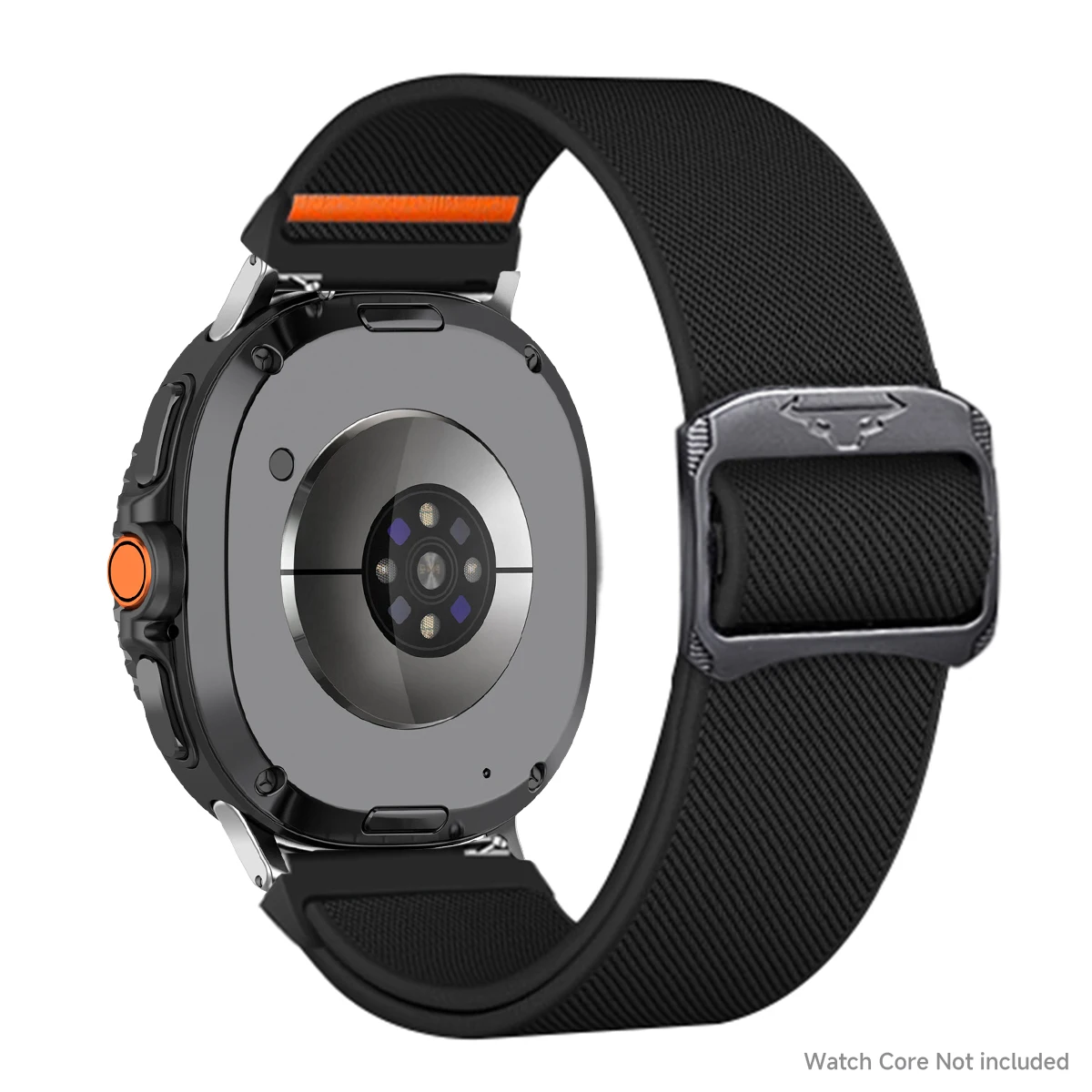 Nylon Elastic Sport Band in Midnight Black - Versatile Adjustable Strap Bracelet