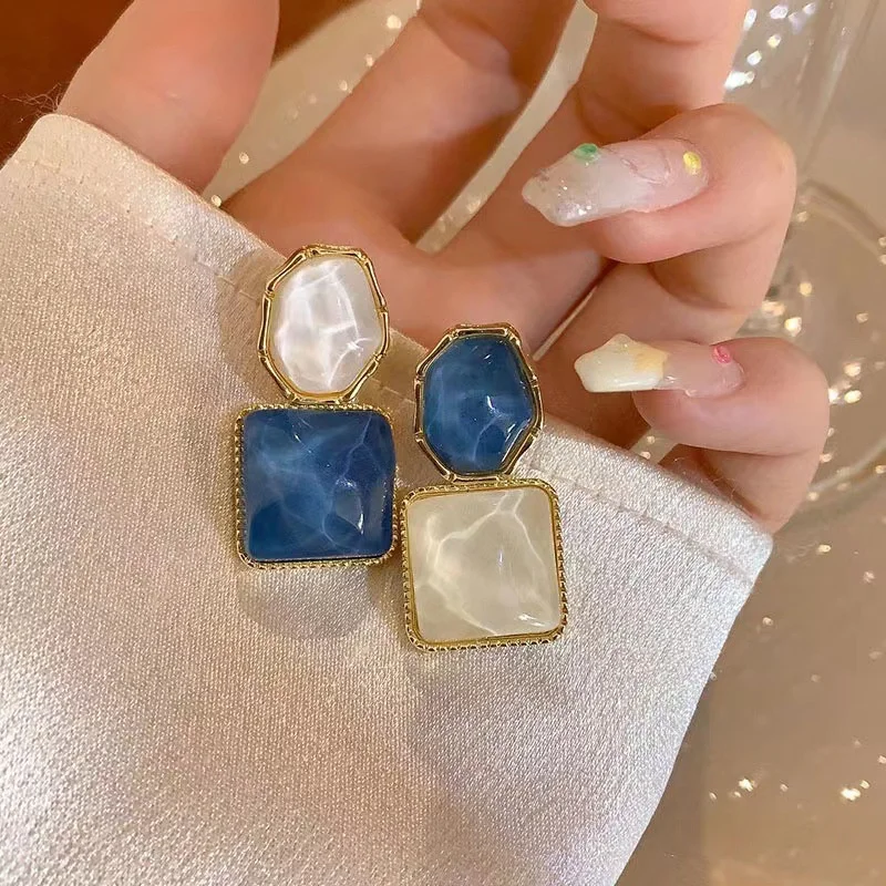 Vintage Resin Geometric Drop Earrings for Women Charms Pendant Jewelry Party Gifts New Fashion dangle earrings drop earrings pendant earrings long earrings dome teardrop earrings