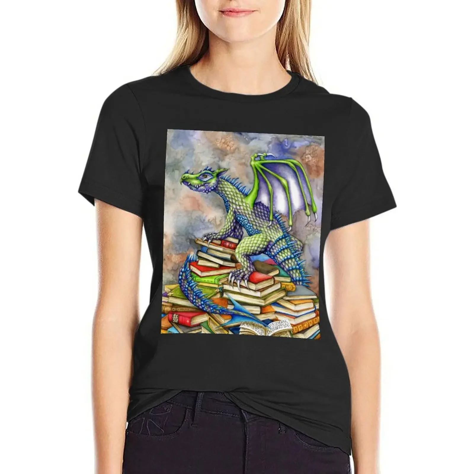 

The Bookwyrm's Hoard T-shirt funny aesthetic clothes Blouse Women's tops