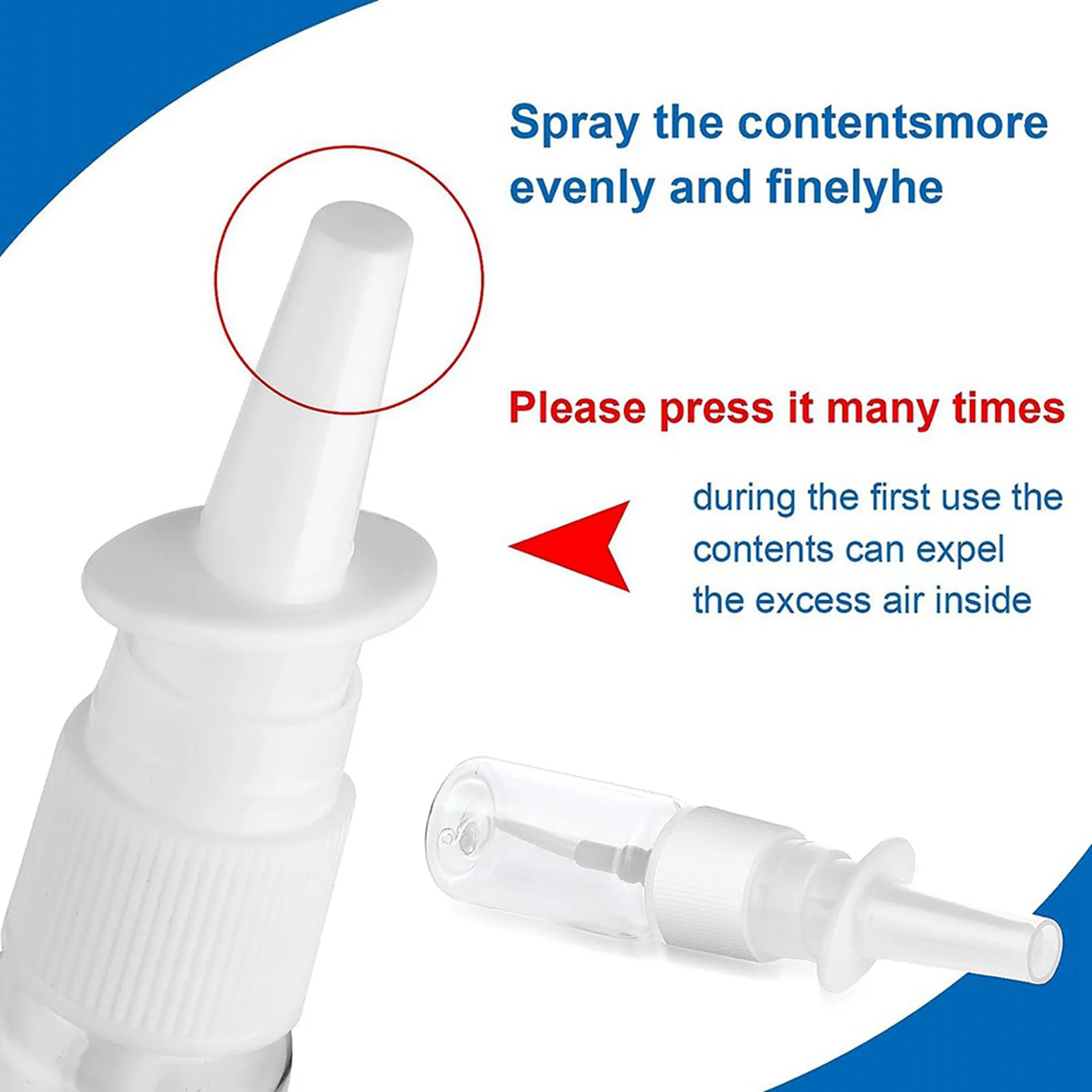 80Pcs Nasal Spray Bottle, 10ML Clear Small Empty Nose Spray Bottle Reusable Fine Mist Sprayers For Travel