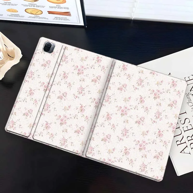 Cartoon Pink Flower Pattern Tablet Case