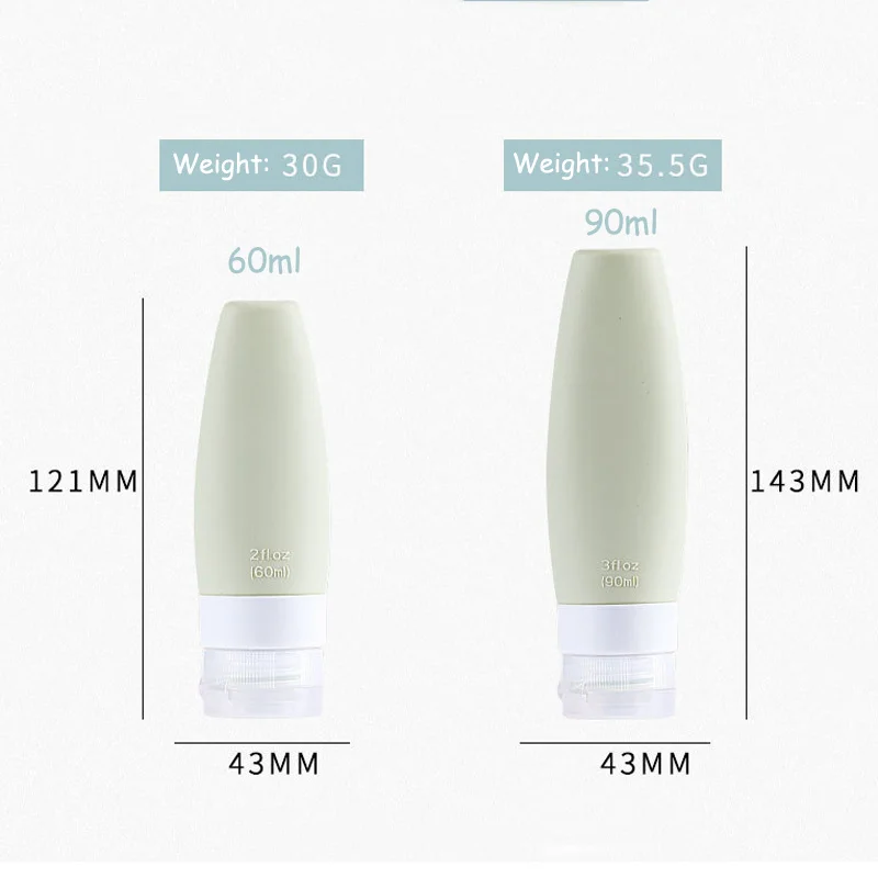 1/3/4PCS 실리콘 여행용 병 누출 방지 화장품 휴대용 리필용 병 로션 샤워 젤 샴푸 빈 용기