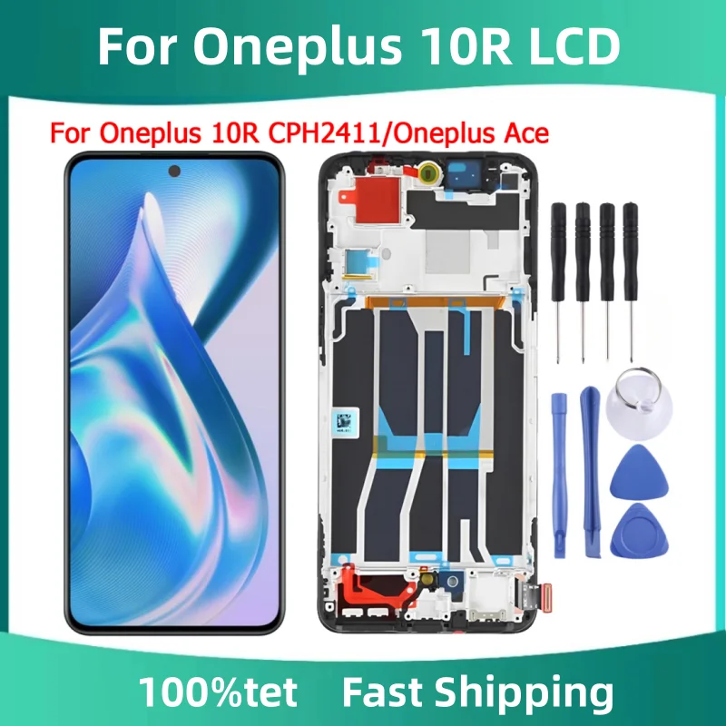 

Original For Oneplus 10R CPH2411 LCD Display Screen With Frame 6.7“ Oneplus ACE PGKM10 Display Touch Screen LCD Replacement