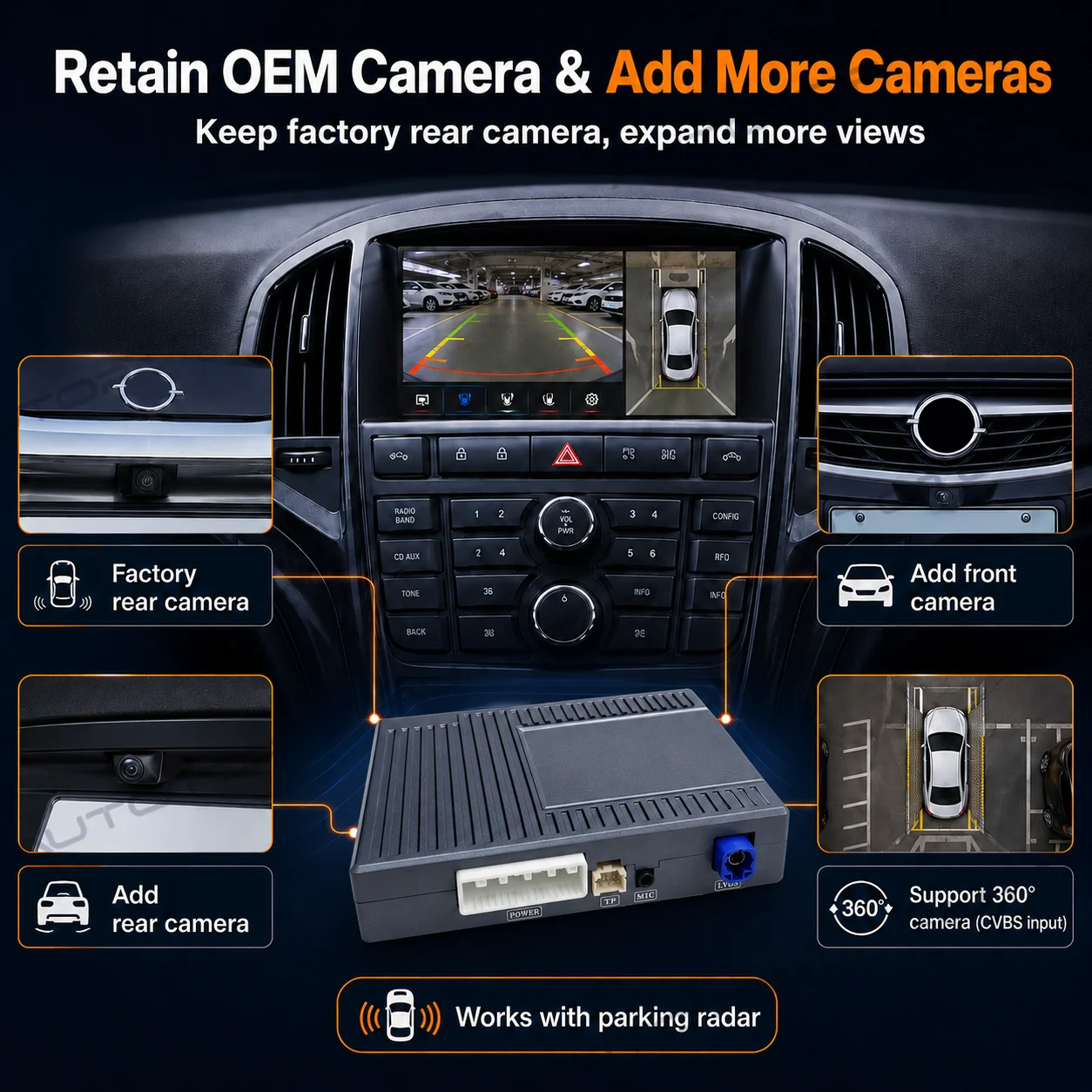 Kit de Actualización Inalámbrico Autotop Carplay Android Auto para Opel Vauxhall GM Insignia Astra J Corsa D Mokka Zafira B Zafira Tourer Meriva B Antara 2009-2017 Cd500 Cd600 Navi600 Navi650 Navi900 Navi950 DVD800 Interfaz OEM sin Pantalla Táctil Módulo Airplay para Coche 7