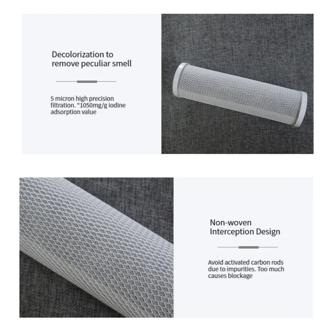 10 Inch  CTO Compressed Activated Carbon Cartridge  Replacement Kitchen Drinking Water Purifier Filter Treatment System