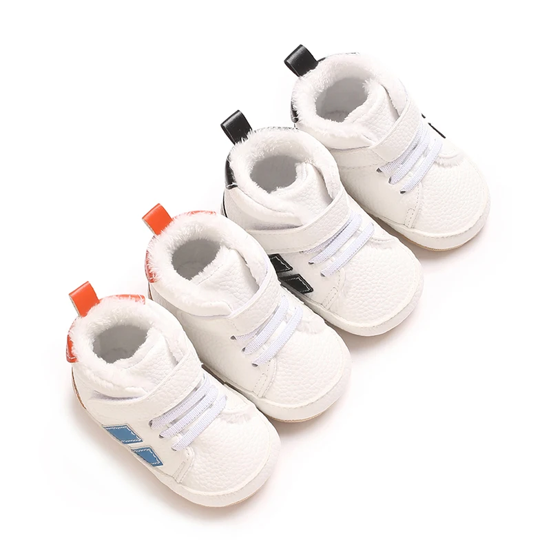 Modische Winter warme und rutschfeste Freizeitschuhe 0-18M Neugeborene High Top PU Sportschuhe für Säuglinge und kleine Kinder gehen – Detail 2