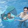 Mambobaby Baby Swimming Float with Canopy Swunshade Animal Cartoon Summer Pool Accessories Chest Infant Floating Ring Toy 1