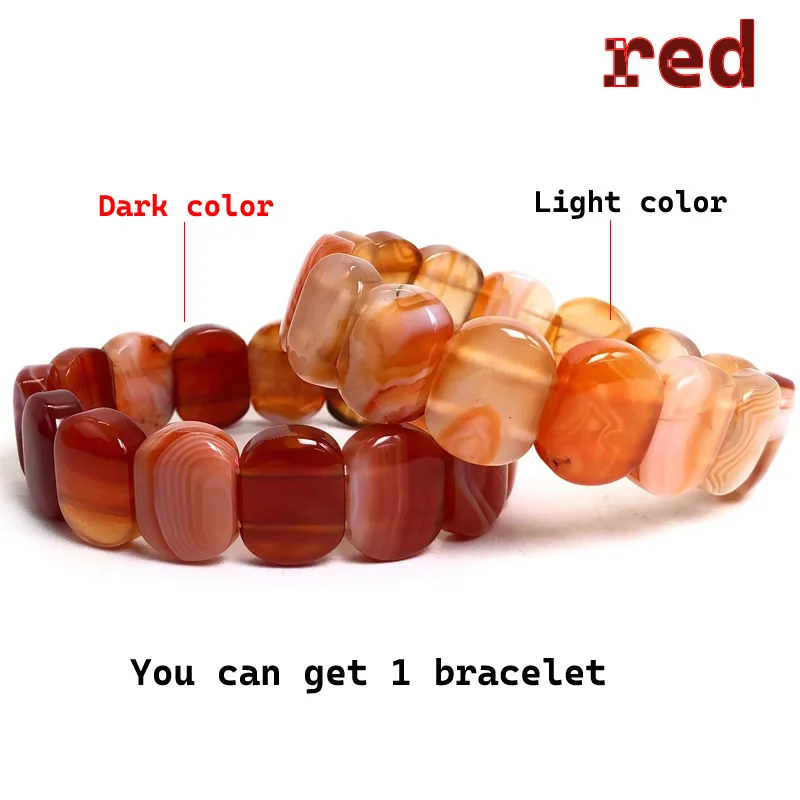Elegant 14x18mm Square Striped Agate Bowl Bracelet - Twice Luxury Jewelry