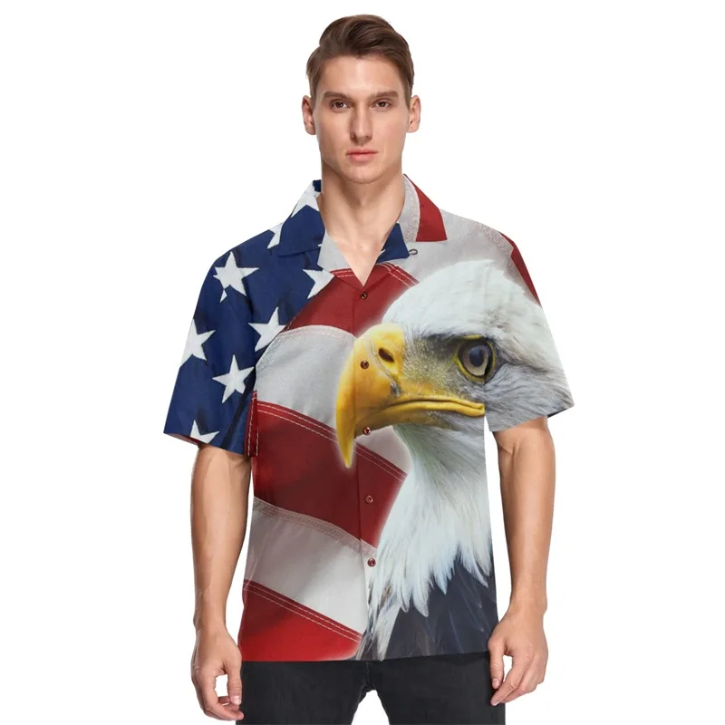 thumbnail image 1 of Camisa hawaiana de playa para hombre, con estampado 3D, holgada, de manga corta, con botones, informal, de talla grande, 1 of 5