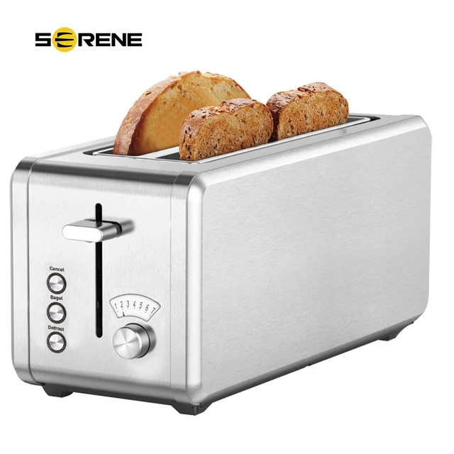 2 Slice Toaster Stainless Steel, 7 Toasting Levels with Warming