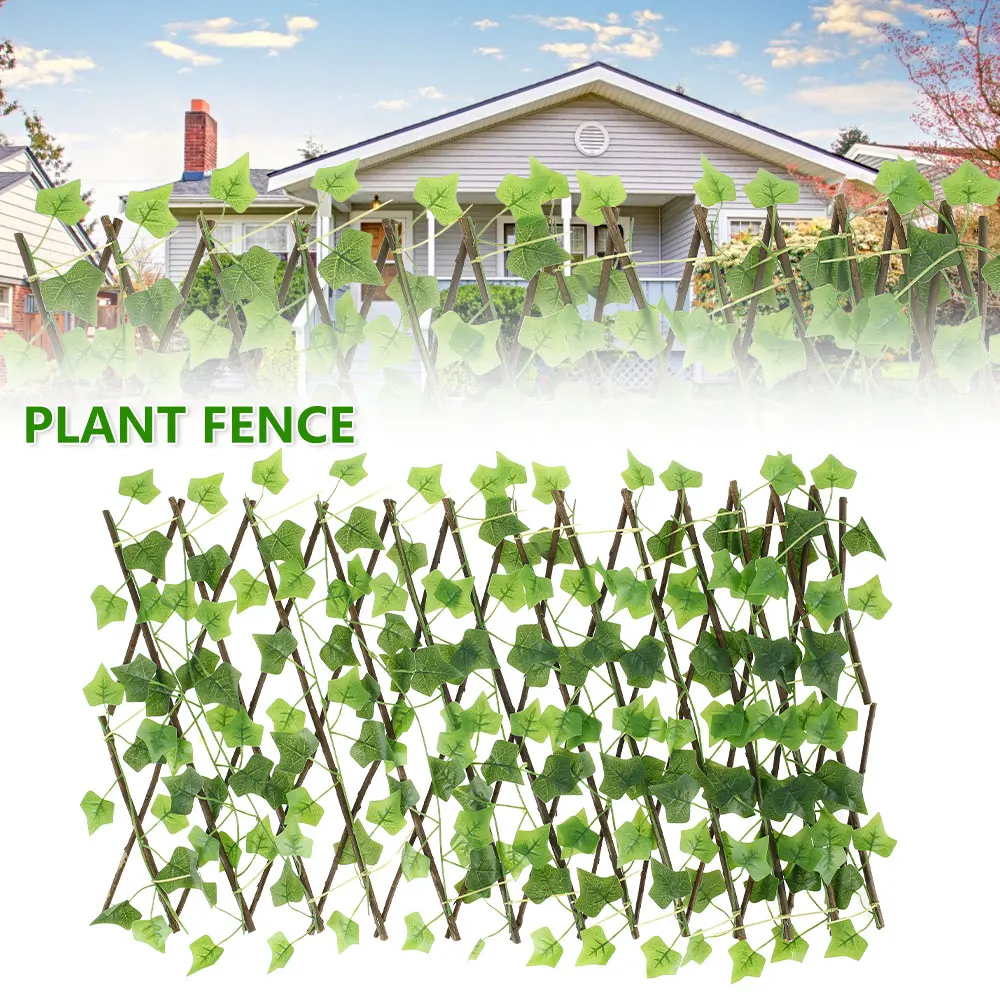 Artificial Ivy Leaf Privacy Fence Wood Expanding Trellis