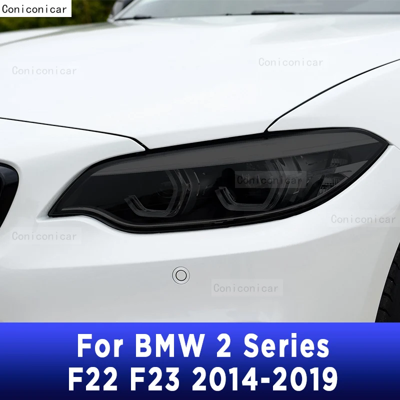 

2 шт. автомобильные чехлы Защитная пленка для фар для BMW F45 F22 F23 F87 2 серии M240I 220I черная наклейка из ТПУ декоративные аксессуары