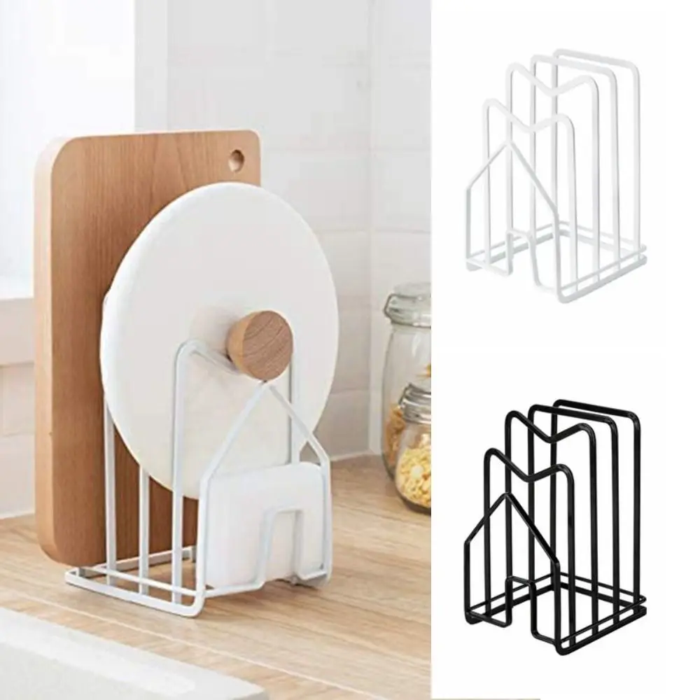 

Multi Layer Pot Lids Holder Portable Space Saving Sturdy Pan Divided Holder Rustproof Durable Cutting Board Storage Rack Home