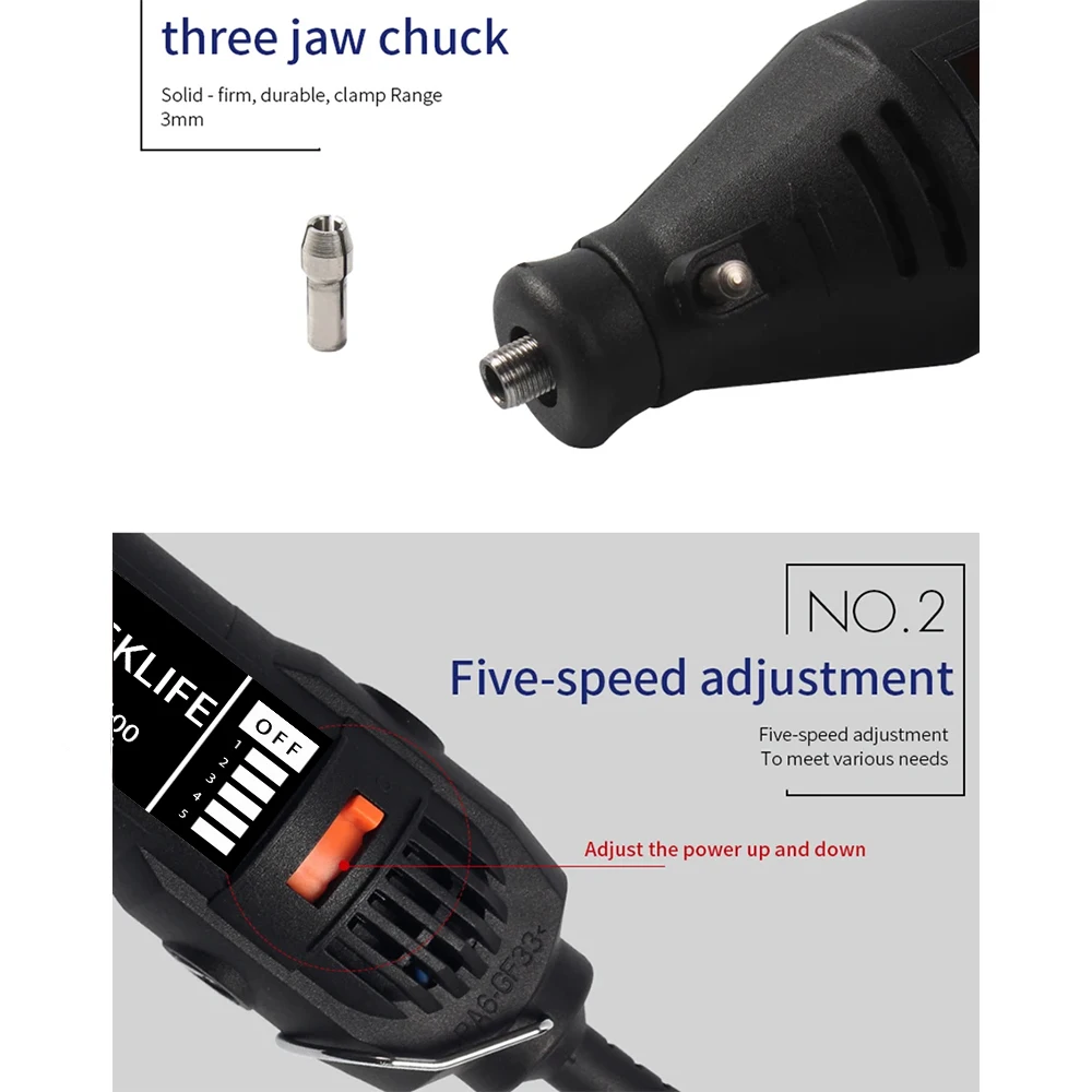 110V 220V Power Tools Electric Mini Drill Die Grinder Engraver Polisher with Rotary Tools Set Kit For 3000 4000 4