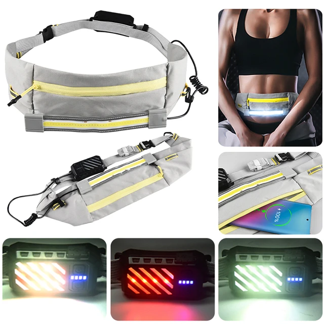 Lauf Gürtel Tasche mit LED Licht Wasserdicht Sport Tasche Männer Frauen  Fanny-Pack Gürtel Tasche Taille