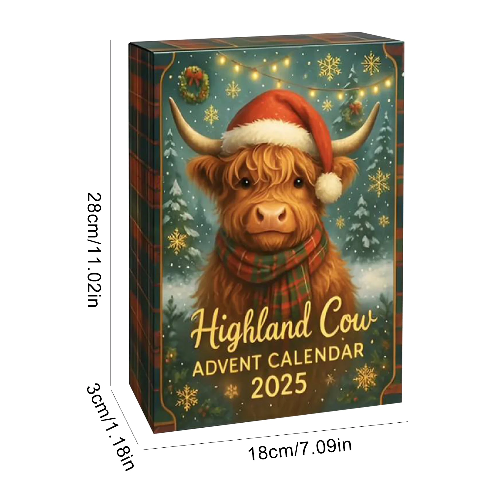 2025 Highland Cow Advent Calendar with 24 Highland Cow Figurines Christmas Countdown Advent Calendar Gift 24 Days