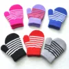 Winter Children Striped Knitted Warm Gloves For Baby Students New Patchwork Mittens Outdoor Knitting Cycling Skiing Gloves 1-4Y 2