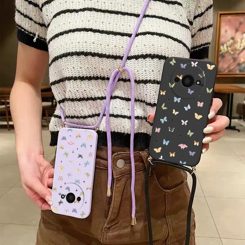 Mini Butterfly Lanyard Silicone Phone Case