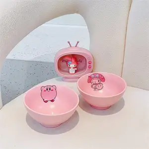 Anime Kirby Ceramic Bowl Cartoon Household Tableware Noodle Bowl Salad Rice Bowl Household Restaurant Soup Bowl Gift