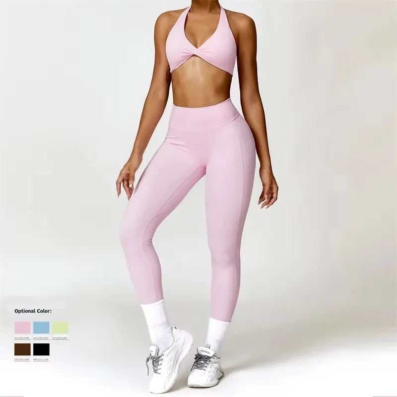 Sport Bra Leggings Suit 2PCS Yoga Set Nude Feeling Workout Sets Women Tracksuit Gym Push Up Fitness Running Workout Sportwear yoga set sports set gym workout set sportswear set fitness set sports bra set