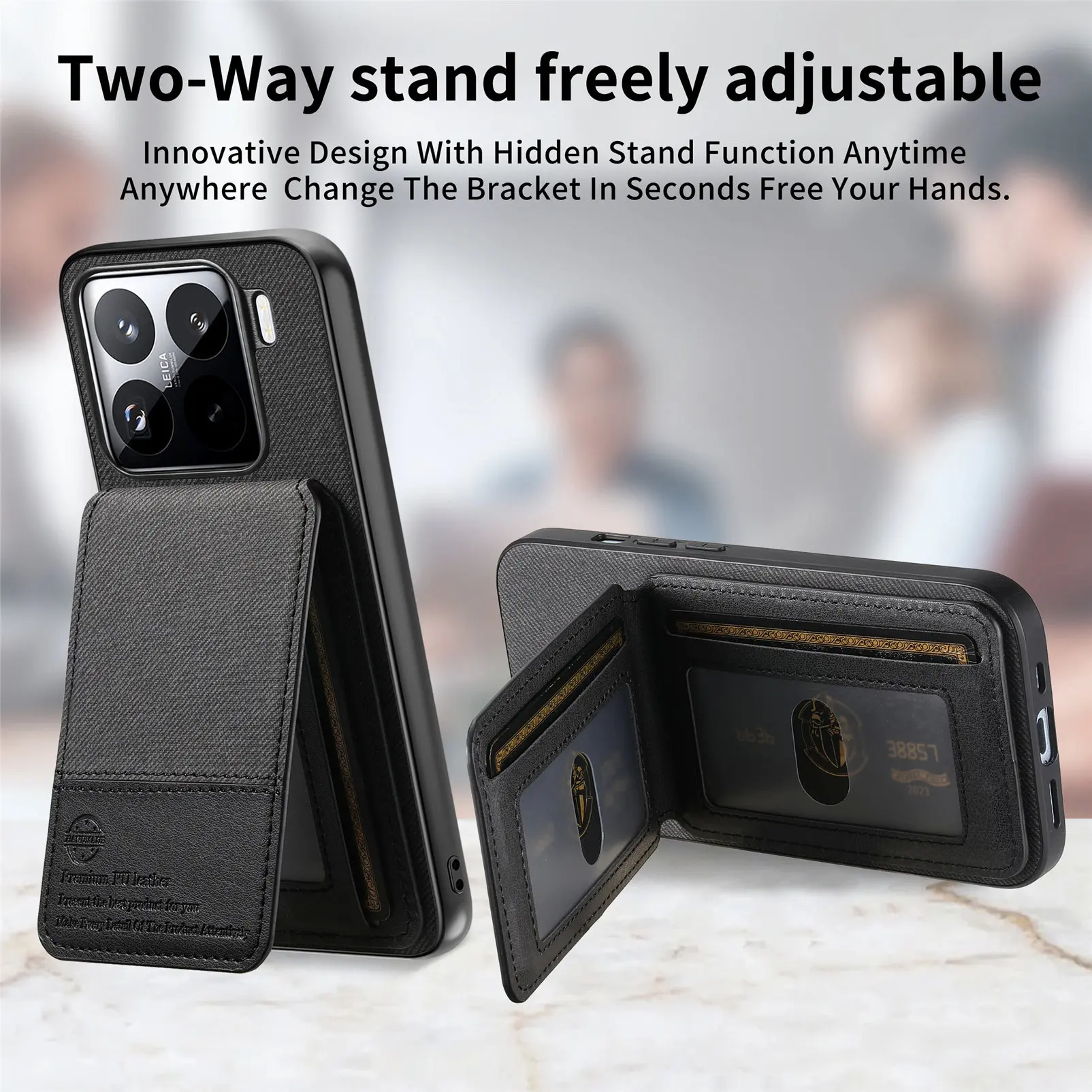 Premium RFID Leather Wallet Phone Case with Card Holder
