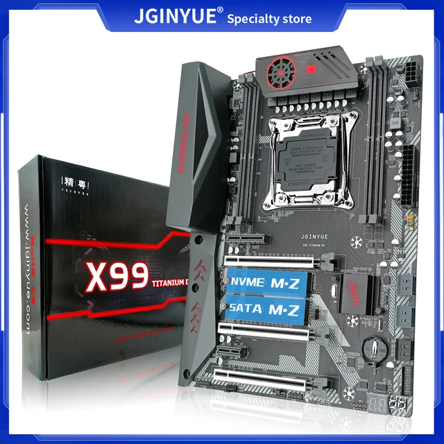 JGINYUE X99 scheda madre LGA2011-3 supporto Xeon E5 V3 V4 processore CPU DDR4 memoria Desktop M.2 SATA M.2 NVME ATX X99 TITANIUM D4 1