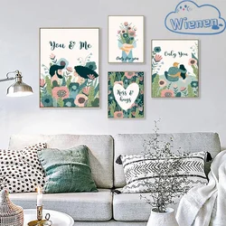 Valentines Day Gift Couple Flower Sweet Things Love Only You Poster Wall Picture Canvas Painting Modern For Bedroom Home Decor