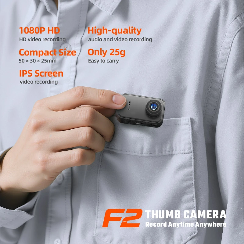 Compact 1080P HD Magnetic Mini Action Camera with Wearable Design